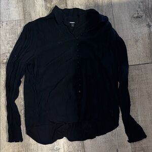 Express Women's Black Button-Up Blouse